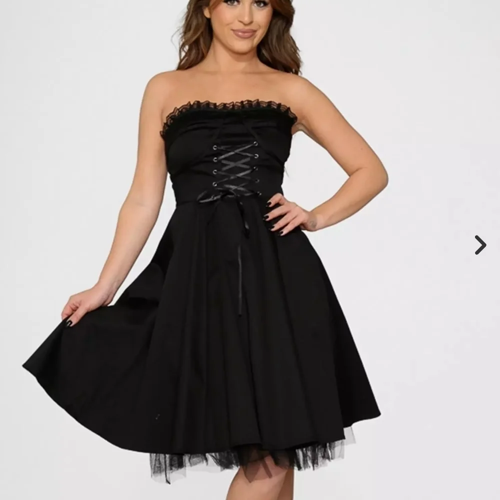 NWT Hearts & Roses UK Bustier Cocktail Dress 50s Pinup Rockabilly Retro Punk - Picture 2 of 11